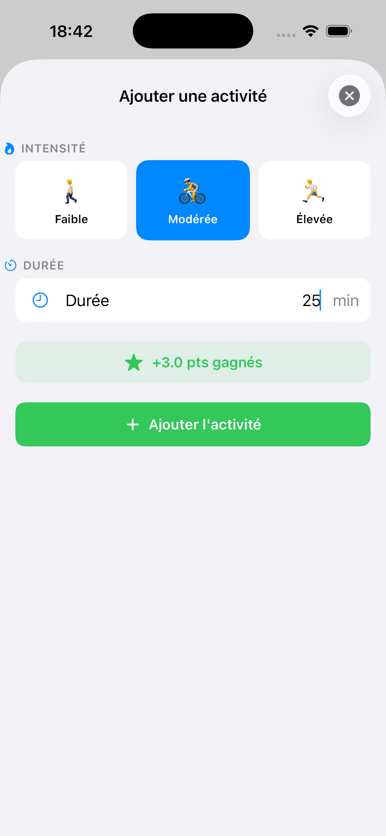 Activité physique sur iPhone